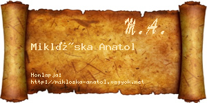 Miklóska Anatol névjegykártya